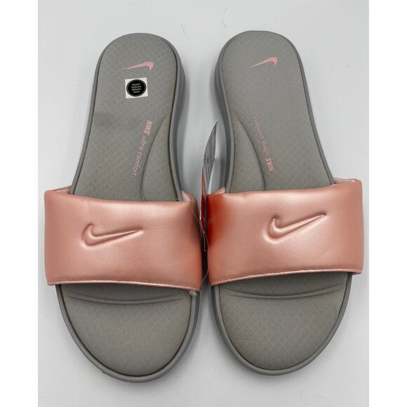 Nike Women’s Ultra Comfort 3 Slide sandals in Wolf Grey/Echo Pink Size 10 NWT - Picture 1 of 8